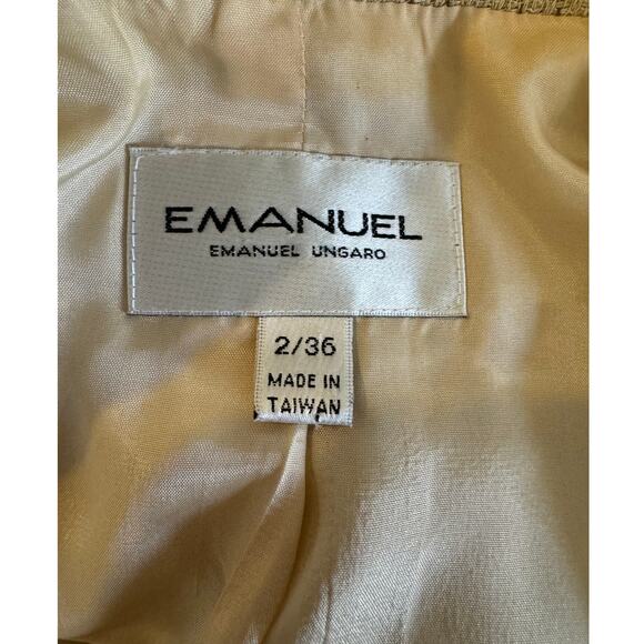 Emanuel Ungaro Wool Blazer Women's Size 2/36 3 Button Plaid Print Shoulder Pads - Picture 4 of 6